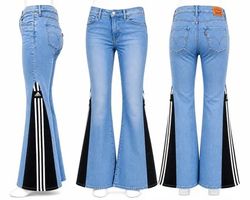 CR1736 UPCYCLED SPORT FLARE DENIM JEANS