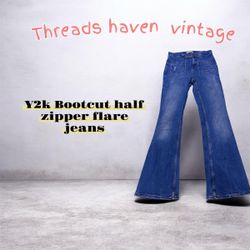 TH # 015     Flared Denim Jeans – Cute Western Y2K..
