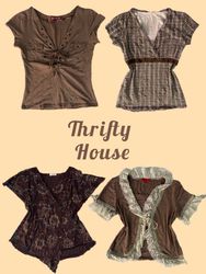Y2k Earthy Tones Mix Tops(TH/434)