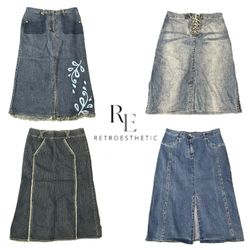 Y2K NYC IT GIRL DENIM MAXI SKIRTS RE-3302
