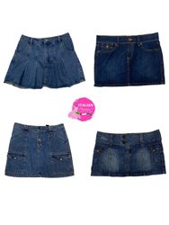 Y2K signature denim mini skirts