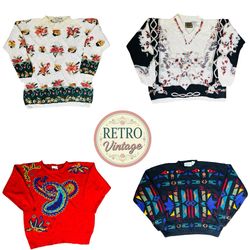 Classic Grandma Chic Vintage Sweaters |E|