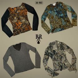 Y2K Boho Earthy Tone Full Sleeve Mesh Mix Tops (AA..
