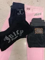 Juicy couture velour track pants embroided