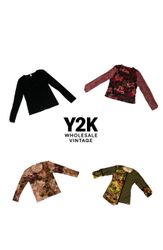 Y2K European Mesh Long sleep Tops (YWV32)