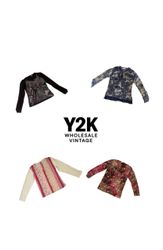 Y2K European Mesh Long sleep Tops (YWV33)