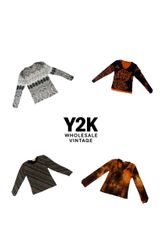 Y2K European Mesh Long sleep Tops (YWV34)