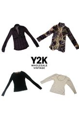 Y2K European Mesh Long sleep Tops (YWV36)