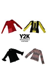 Y2K European Mesh Long sleep Tops (YWV39)