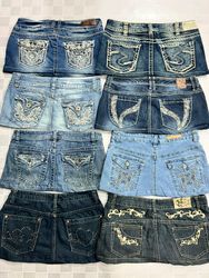 R540 Upcycled Ladies Embellished Micro Mini Skirts