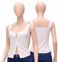 CR1753 Upcycled Button Front Tank Top