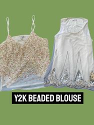y2k beaded blouse