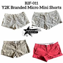 Y2K Branded Micro Mini Shorts (B2F-011)