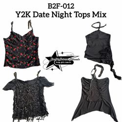 Y2K Date Night Mix Mesh Cami Tops (B2F-0..