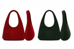 CR1760  Upcycled Leather Suede Shoulder Bag