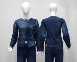 CR1775 Upcycled Denim Fitted Jacket