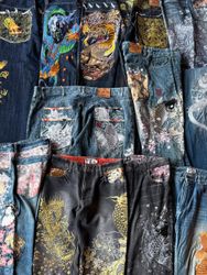Hiphop Jeans Broderie de Marque 80 Jeans.