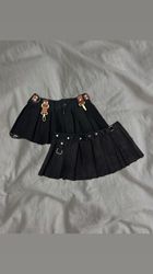Upcycled Denim Pleated Skirt