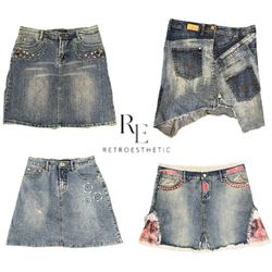 Y2K NYC IT GIRL DENIM DENIM MIDI SKIRT RE-3317