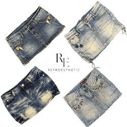 Y2K Paris Hilton Era Girl Denim Mini Skirts RE-332..