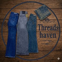 TH# 019 Vintage Embroidered Back Pocket Jeans – Cl..