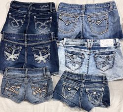 Y2k embellished sexy denim shorts (626)