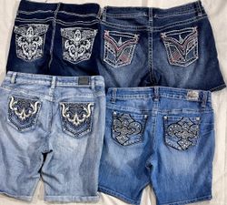 Y2k embellished shorts women (632)