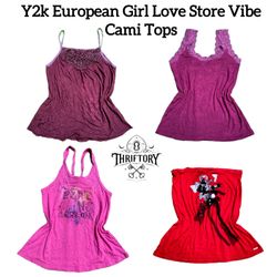 Y2K European Girl Love Story Vibe Cami Tops TY-038