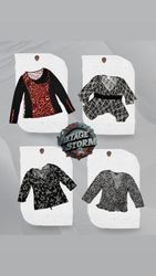 Y2K Monochrome Poly Blouse