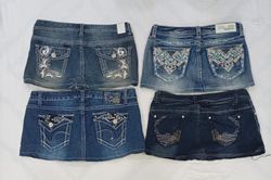 CR8812 UPCYCLED Y2K MINI DENIM SKIRTS
