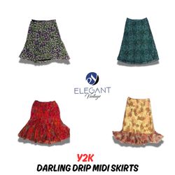 Y2K Darling Drip Midi Skirts - EV0757