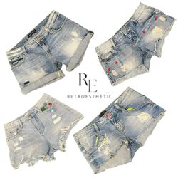 Y2K ERA CYBER GIRL DENIM SHORT RE-3326