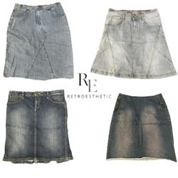 Y2K NATURAL VIBE GIRL DENIM MIDI SKIRT RE-3327