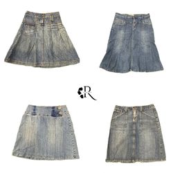 Y2K PARIS HILTON ERA GIRL DENIM MIDI SKIRTS RW-205..