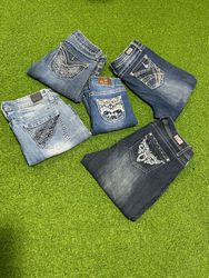 Yv424 Embroidery capri Jeans 10P
