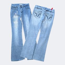 2000s Bootcut Jeans With Embroidery Detail