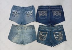 CR8844  UPCYCLED Y2K MINI DENIM SHORTS