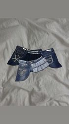 Upcycled Split Edge Denim Skirt