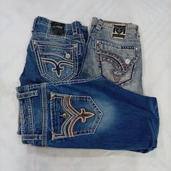CR8849 VINTAGE ROCK REVIVAL MEN'S JEANS