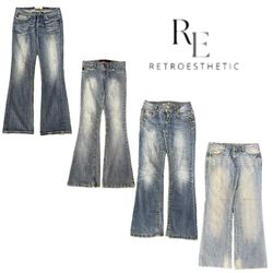 Y2K Era Cyber Girl Denim Jeans RE-3337
