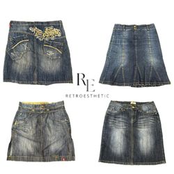 Y2K NYC IT GIRL DENIM MIDI SKIRT RE-3340