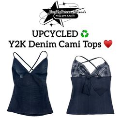 Upcycled Y2k Denim Cali Tops