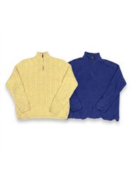 (FV-1581) Polo Quarter Zip Knitwear Sweater