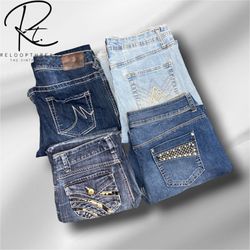 RT 1517 Y2k Embroidered Bootcut Jeans