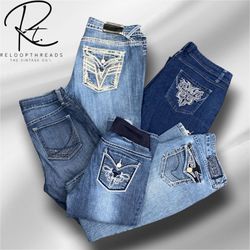 RT 1520 Y2K Embroidered BootCut Jeans