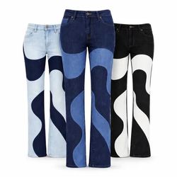 CR1801 Upcycled Wave Panel Denim Jeans