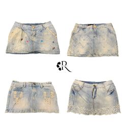 Y2K Era Cyber Girl Denim Mini Skirts RW 2072