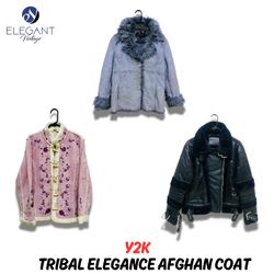 Y2K Tribal Elegance Afghan Coat - EV0956