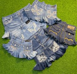 5968 - Upcycled Mini Denim Skirts