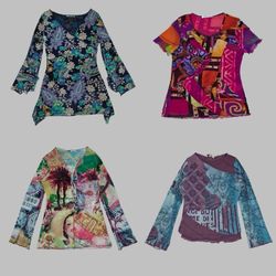 Y2K Graphic Mesh Tops